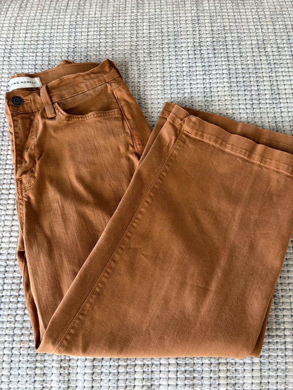Flying Monkey Rust Brown Wide Leg Cropped Jeans